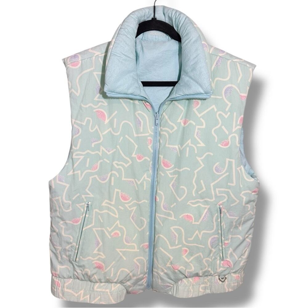 Obermeyer “Precious” Pastel Geometric Puffer Ski Vest Women’s 12